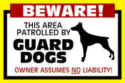 Yard Sign Template for Beware Patrolled by Guard Dogs
